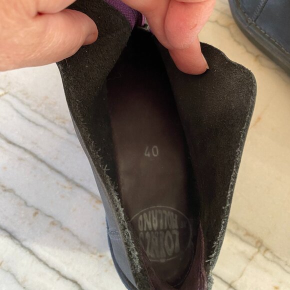 Loints of Holland Ankle Boot Black with Purple Zip Sz 40 - Picture 5 of 6